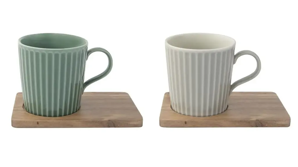 Méridiens - Set de 2 mugs et tablettes (gris et vert) 
