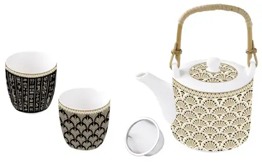 [PAPY-THEI+TASS] Papyrus - Set théière et 2 tasses 