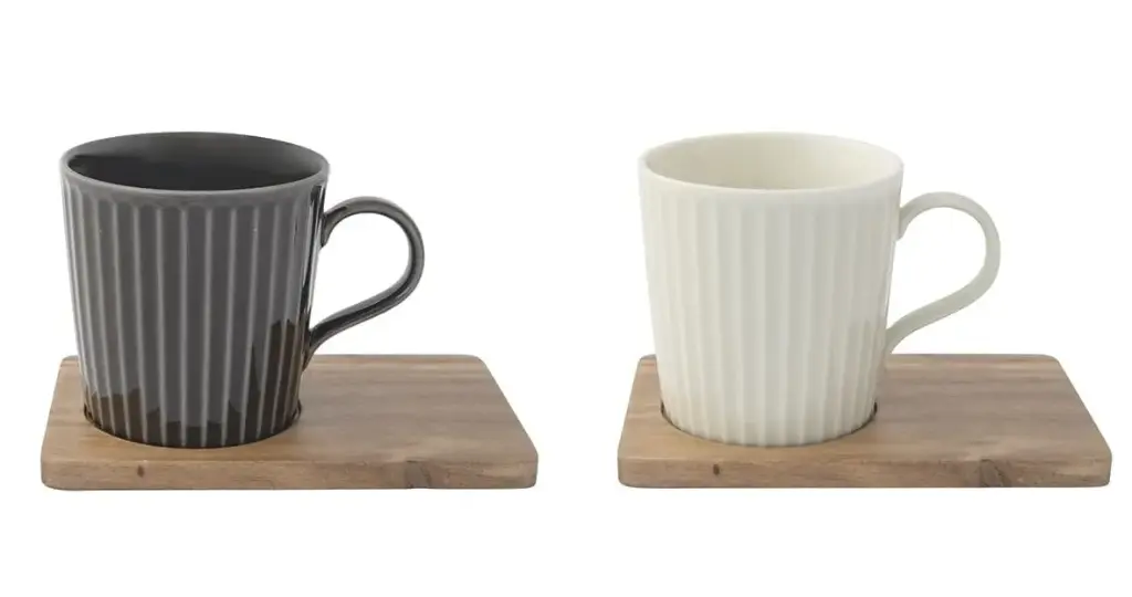 [MERI-MUG CR+NOIR] Méridiens - Set de 2 mugs et tablettes (crème et noir)
